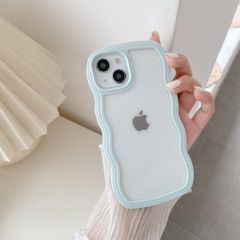 【在庫処分】薄型 透明 軽量 可愛い 耐衝撃 韓国 スマホケース ワイヤレス充電対応 おしゃれ ストラップホール付き TPUカバー アイフォン 15 クリア ケース 15ケース 6.1インチ 対応 iPhone - QLTYPRI ライトブルー