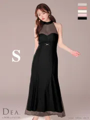 Sブラック　 [DE3567-B-2411] 【DEA.by ROBE de FLEURS/ディアバイローブドフルール】シースルー/ ホルターネック/ チュール/ ワンピース/ ロングドレス/ キャバドレス