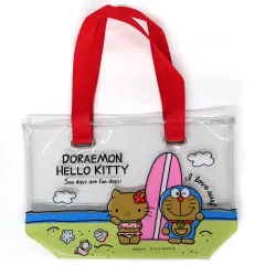 【中古】バッグ キティ＆ドラえもん(ビーチ) クリアトート 「I’m Doraemon×ハローキティ」