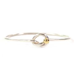 美品△TIFFANY&Co. ティファニー ラブノット コンビ ブレスレット SV925 750 バングル アクセサリー シルバー ゴールド 重量6.5g レディース