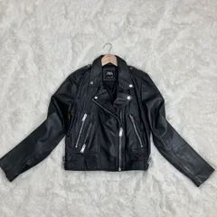 ZARA ラムレザー ライダース ダブル レザージャケット 黒 Lサイズ