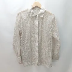 ◇ JEANASIS ジーナシス シースルー 刺繍 長袖 ブラウス サイズFREE ベージュ系 レディース E  【1402200016482】