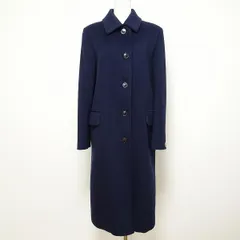 #wnc ヘルノ Herno コート 40 紺 カシミア シルク シンプル 無地 ロング イタリア製 レディース [808421]
