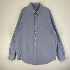 古着 ブルックスブラザーズ Brooks Brothers シアサッカー 長袖シャツ 1818 胸ポケ ボタンダウン M  ブルー系 ストライプ メンズ