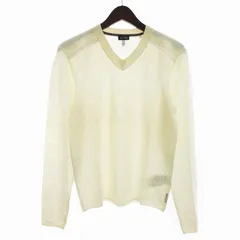 アルマーニ ジーンズ ARMANI JEANS Vネック ニット セーター 長袖 薄手 ウール アイボリー系 EU S ■GY14のサムネイル