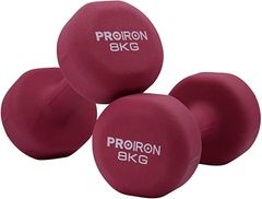 PROIRON ダンベル 8kg2個セットエクササイズ ネオプレンゴムコーティング 筋力トレーニング 筋トレ 鉄アレイ 鉄アレー(8kgx 2,  8KG)