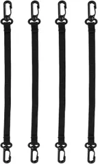 CARRY ALL BEFORE ONE ストラップループ 業務用 作業用 ナスカン仕様 4個セット テープループ バッグ取り付けベルト 手提げ ショートストラップ ポーチ スマホ 交換用 延長用(ブラック(樹脂フック),  32cmx4個)