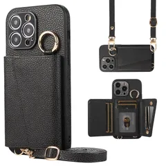 TENSIK iPhone 14 Pro Max ケース 手帳型 アイフォン 14 プロ マックス ショルダー スマホケース iPhone14 Pro Max カバー PUレザー 肩掛け 斜めかけ マグネット式 ICカード収納 鏡付き 写真入りポケ