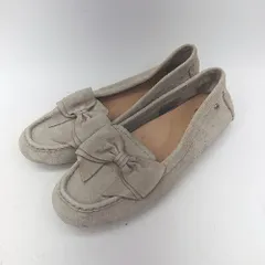 ◇ ⊇ UGG アグ リボン装飾 フラットシューズ サイズ23 ベージュ レディース E  【1501230044141】