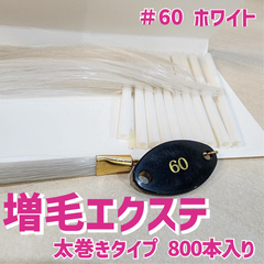 増毛 エクステ 35cm ＃60 ホワイト [ 1本の髪の毛に4本の毛を取り付けるタイプ × 250ループ ]  1,000本入り