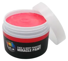 【特価セール】国産 色混ぜ可 耐水 水不要 全18色 はがせる絵の具 ボディペイント フェイスペイント 広蓋ボトルタイプ [赤/レッド]180ml ミラクルペイント POOL
