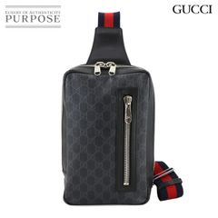グッチ GUCCI ソフト GGスプリーム ベルト バッグ スリング ボディ バッグ ブラック 478325 シルバー 金具 Belt Bag 90294555