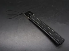 ■極美品■ COACH コーチ キャンバス×レザー ストラップ キーホルダー バッグチャーム ブラック系×シルバー系 DJ2219