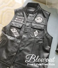 [最安]Sons of Anarchy レザーベスト 極美品 HEAVY MCベスト DX デラックス フロントファスナー無しタイプ