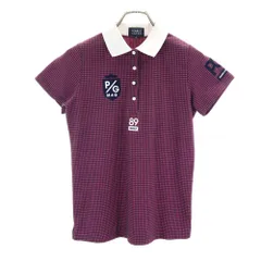 パーリーゲイツ 日本製 チェック柄 ゴルフ 半袖 ポロシャツ 0 マゼンタ系 PEARLY GATES GOLF レディース 古着 【240406】 メール便可
