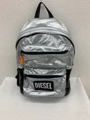 美品】DIESEL リュック バックパック シルバー 銀 ビッグロゴ 派手