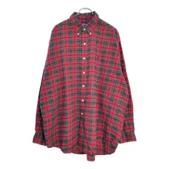 RALPH LAUREN ラルフローレン BLAKE ボタンダウン 長袖シャツ タータンチェック レッド(メンズ XL)中古 古着 V4944