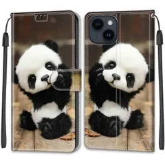iPhone 14 / 13 ケース手帳型 13 スマホケース 携帯カバー レザー 耐衝撃 耐摩擦 全面保護 マグネット式 カード収納 スタンド機能 手触りが良い 人気 上質 6.1インチ対応 パンダ
