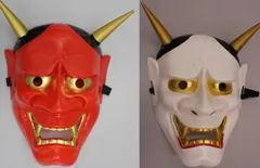 ⛵般若鬼のお面ホラーマスク節分豆まきジャパニーズハロウィンコスプレコスチューム