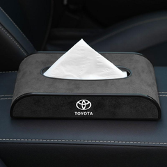 ◆トヨタ TOYOTA◆ブラック◆車用ティッシュボックス 高級ティッシュケース 車内収納ケー ロゴ入り ティッシュカバー アルカンターラ aaap qtm