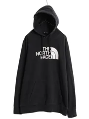 【お得なクーポン配布中!】 ノースフェイス プリント スウェット フード パーカー メンズ XL 古着 プルオーバー 裏起毛 トレーナー アウトドア 薄手 大きいサイズ 黒