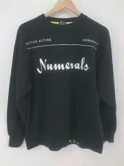 ◇ NUMERALS ヌメラルズ ロゴ プリント 長袖 Tシャツ カットソー サイズM ブラック ホワイト メンズ P  【1212150005722】