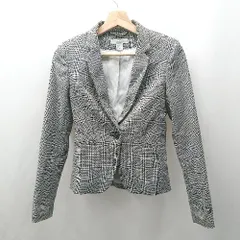◇ Θ H&M エイチアンドエム 千鳥格子 長袖 テーラードジャケット サイズ32 グレー系 レディース E  【1507030002831】