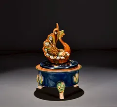 中国香炉骨董　アンティーク アンティーク風中国香炉、鳳凰モチーフ装飾品