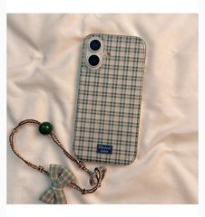 新品 チェック柄リボンストラップ iphone 携帯 ケース スマホケース iPhone16 iPhone15 Pro iPhone14 Pro iPhone13 ケース  アイフォンケース