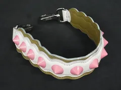 ■美品■ FENDI フェンディ ミニストラップユー レザー スタッズ バック用 ショルダーストラップ ホワイト系×ピンク系 FH1262
