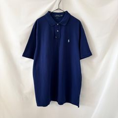 【XL】美品 未使用 POLO RALPH LAUREN ポロシャツ 鹿子 ワンポイント 濃い青 ブルー ポロラルフローレン
