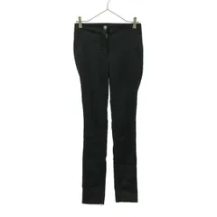 HELMUT LANG ヘルムートラング ウールブレンド スリムパンツ 0 ブラック 裾ZIPスリット レディース 古着