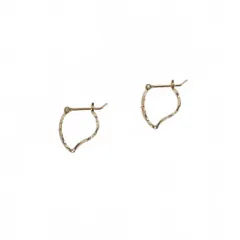 アガット agete K10 透かし フープピアス イエローゴールド