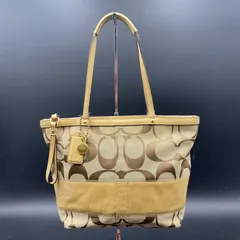 82 良品 COACH コーチ シグネチャー トートバッグ 12429 キャンバス×レザー 内側ピンク レディース ブランドバッグ 鞄 F112151