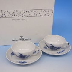 ロイヤルコペンハーゲン　ブルーフラワーカップ＆ソーサー２客　箱有り　ブランド西洋食器【mxm65】