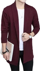 Gosfang(ゴスファング) カーディガン メンズ ジャケット 長袖 ロングカーディガン 上着 前開き 大人 シンプル(レッド,  2XL)