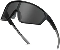 FEISEDY 偏光サングラス メンズ スポーツサングラス UV400 偏光レンズ 自転車／釣り／野球／ランニング／サイクリング／ゴルフ用 ゴーグル B1125( ブラック)