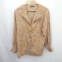 ◇ ⊃ JEANASIS ジーナシス 花柄 カジュアル系 長袖 カジュアルシャツ サイズＦ ブラウン系 レディース E  【1507160019983】