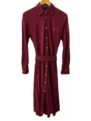 ラルフローレン POLO RALPH LAUREN バーガンディ シャツワンピース ワンピース レッド 201LT-419