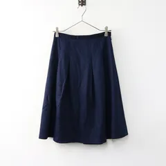 マリンフランセーズ LA MARINE FRANCAISE ウエストグログラン ウール タック入り膝丈スカート 0 ネイビー/ベーシック【2400014391640】
