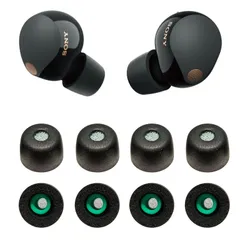 VSuRing イヤーピース ソニー用 WF-1000xm5 交換用 8個 低反発ウレタン製 耳垢ガード フィルター付 Fit in the Case 遮音性 滑り止め 柔らかい 快適 付けたまま充電可能 フィット感向上 メモリーフォーム スポンジ SONY用
