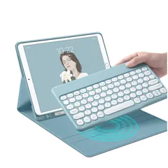 新品 お洒落 可愛い iPad mini6 キーボードケース 8.3 インチ iPad mini 第6世代 ケース 人気 Apple Pencil 収納 スタンド マグネット分離式 丸型キー アイパッド ミニ6 キーボード カバー 薄型 軽量 ワイヤレスBlu