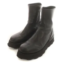 エンポリオアルマーニ EMPORIO ARMANI ショートブーツ レザー サイドジップ 7 25cm 黒 ブラック /IR ■GY27のサムネイル