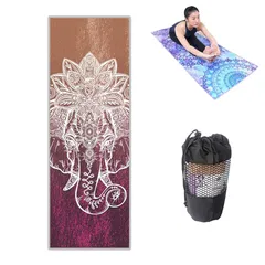 【特価商品】ヨガタオル ヨガラグ ホットヨガ 183cm*63cm 滑り止め 吸汗 速乾 ヨガマット専用タオル 花の風景 海 風景 おしゃれ 滑らないマット 軽量 抗菌 超細繊維 収納袋付き 持ち運びに便利 ヨガ フィットネス トレーニング スポーツ/旅行
