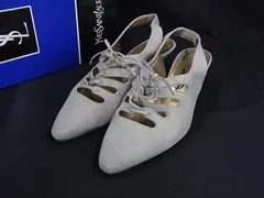 YVESSAINTLAURENT イヴサンローラン スエード バックストラップ パンプス 表記サイズ35 1/2(約22.5cm) 靴 シューズ グレー系 DK3865