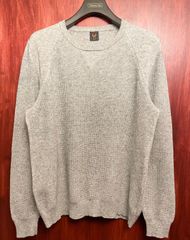 MADE IN ROMANIA製 STEFANEL MEN カシミヤ混サーマルセーター グレー Sサイズ