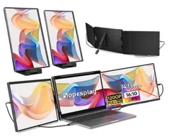 【2025新型モデル】デュアルモニター Dopesplay 360°回転 14~17.3インチ 2画面 拡張モニター トリプルモニター ノートパソコン用 モバイルモニター 14インチ ノートパソコン画面エクステンダー FHD IPS デュアルモニタ