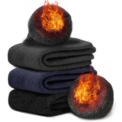 [Andeor] 靴下 メンズ 冬 厚手【極暖38℃恒温・極厚裏パイル・ウール素材・360°蓄熱】 ソックス ウールソックス 防寒 保温 消臭 耐久性 伸縮性 室内 アウトドア 登山 キャンプ 25-29 3足セット (#02.ブラック+濃いグレー+ネイビ