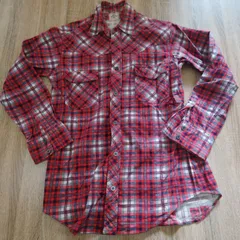 美品。エドウィン。ネルシャツ。レッドチェック。Mサイズ。