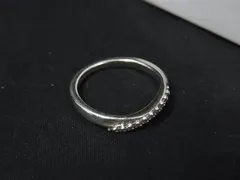 ■美品■ 4℃ ヨンドシー SV925 ラインストーン リング 指輪 アクセサリー 約8号 レディース シルバー系 DK3711